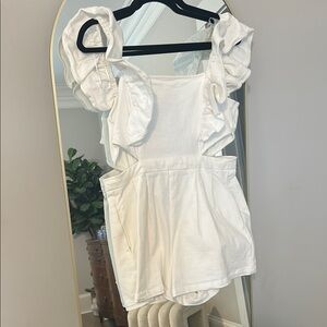White Ruffled Romper